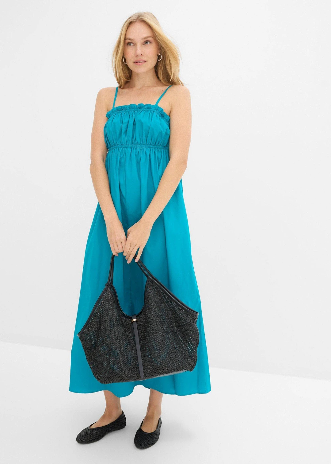 Robe 100% coton à fines bretelles