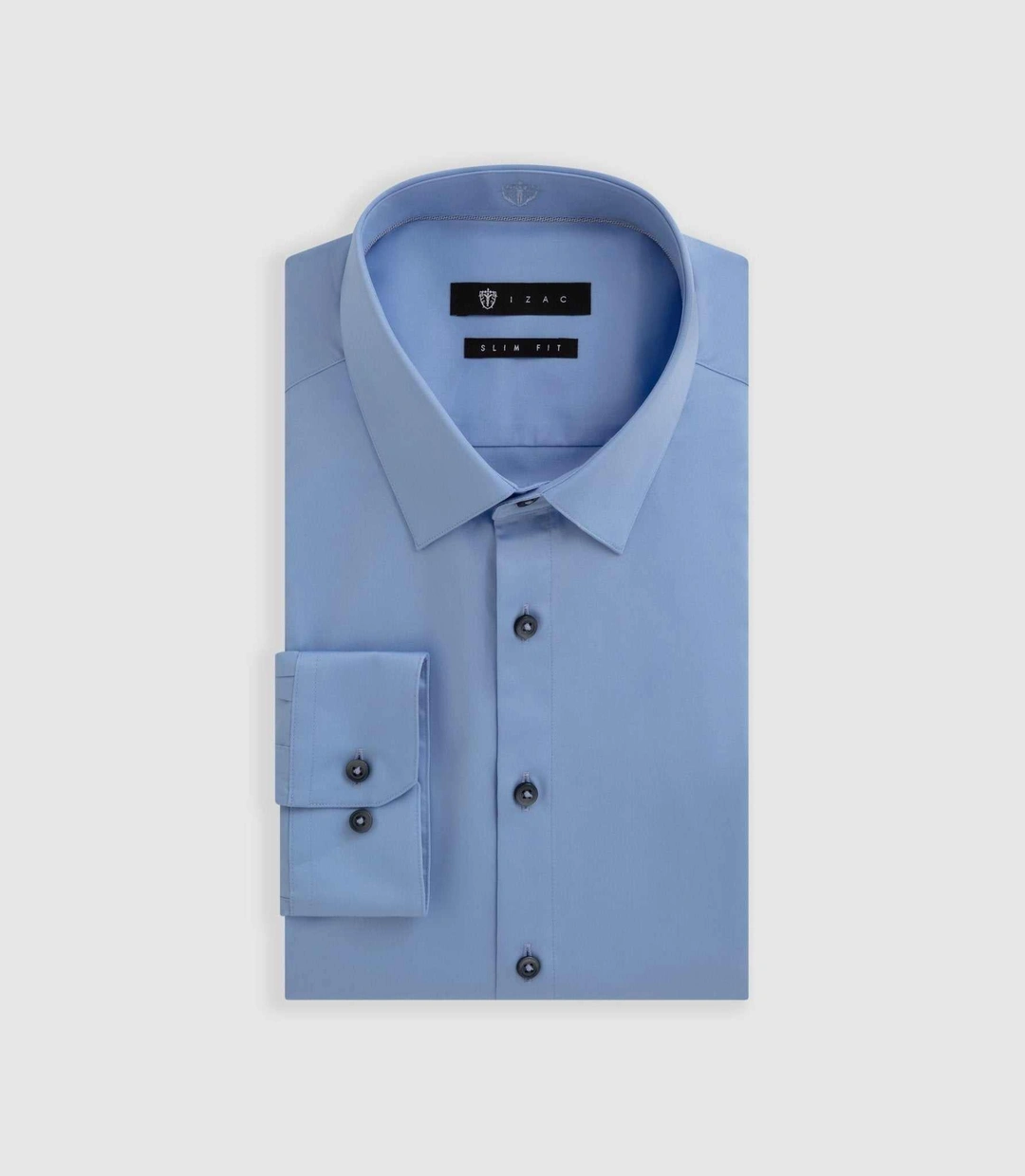 IZAC - Chemise satin slim bleu-pastel ''Satinslim''