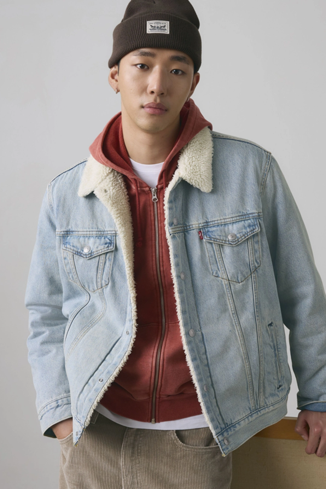 Levi's Veste Trucker Type III Sherpa - Homme - Bleu / Give It A Rinse Sherpa - 2XL - 2