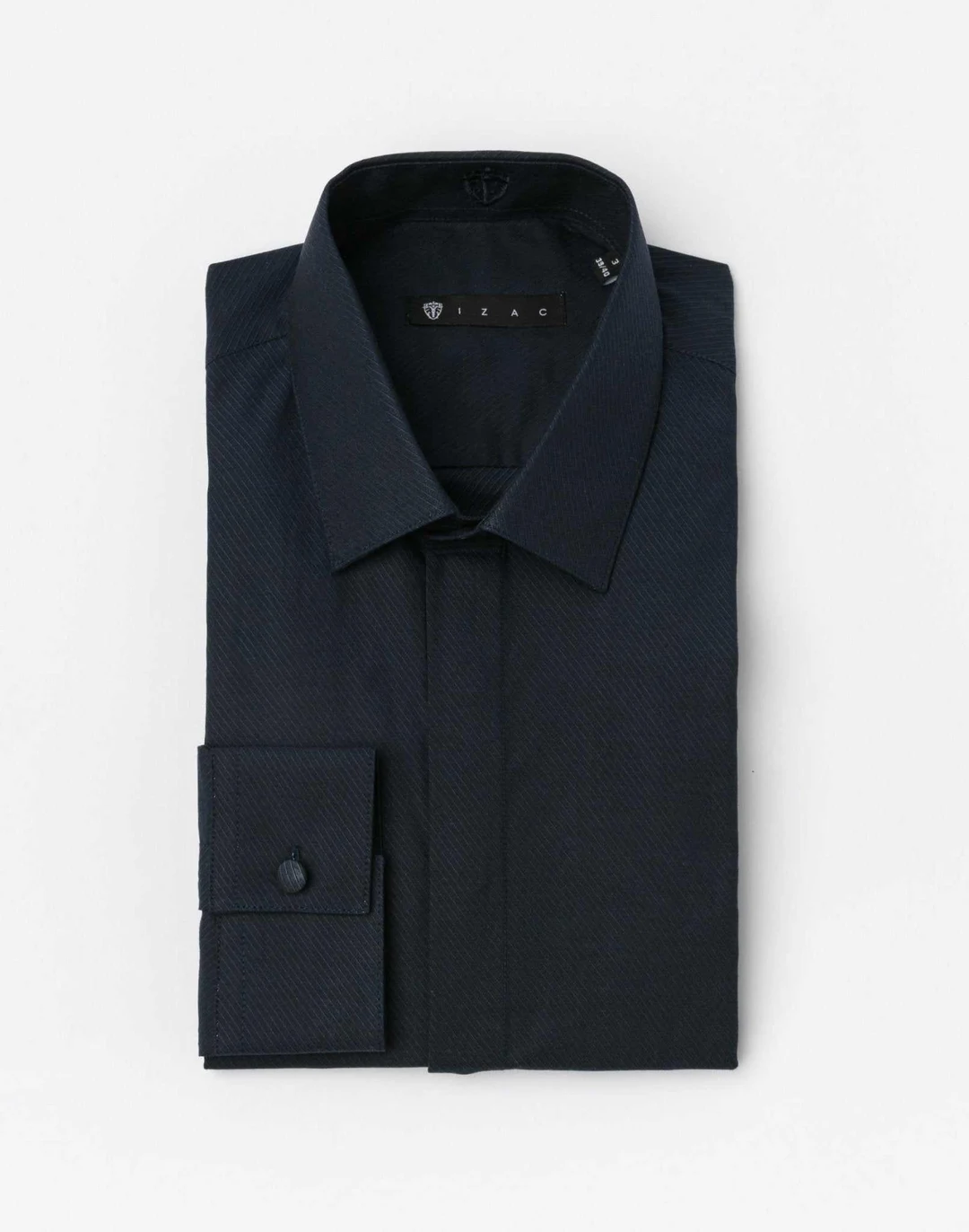 IZAC - Chemise unie coton marine