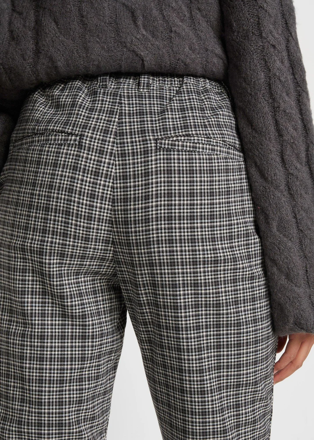 Pantalon taille extensible à carreaux