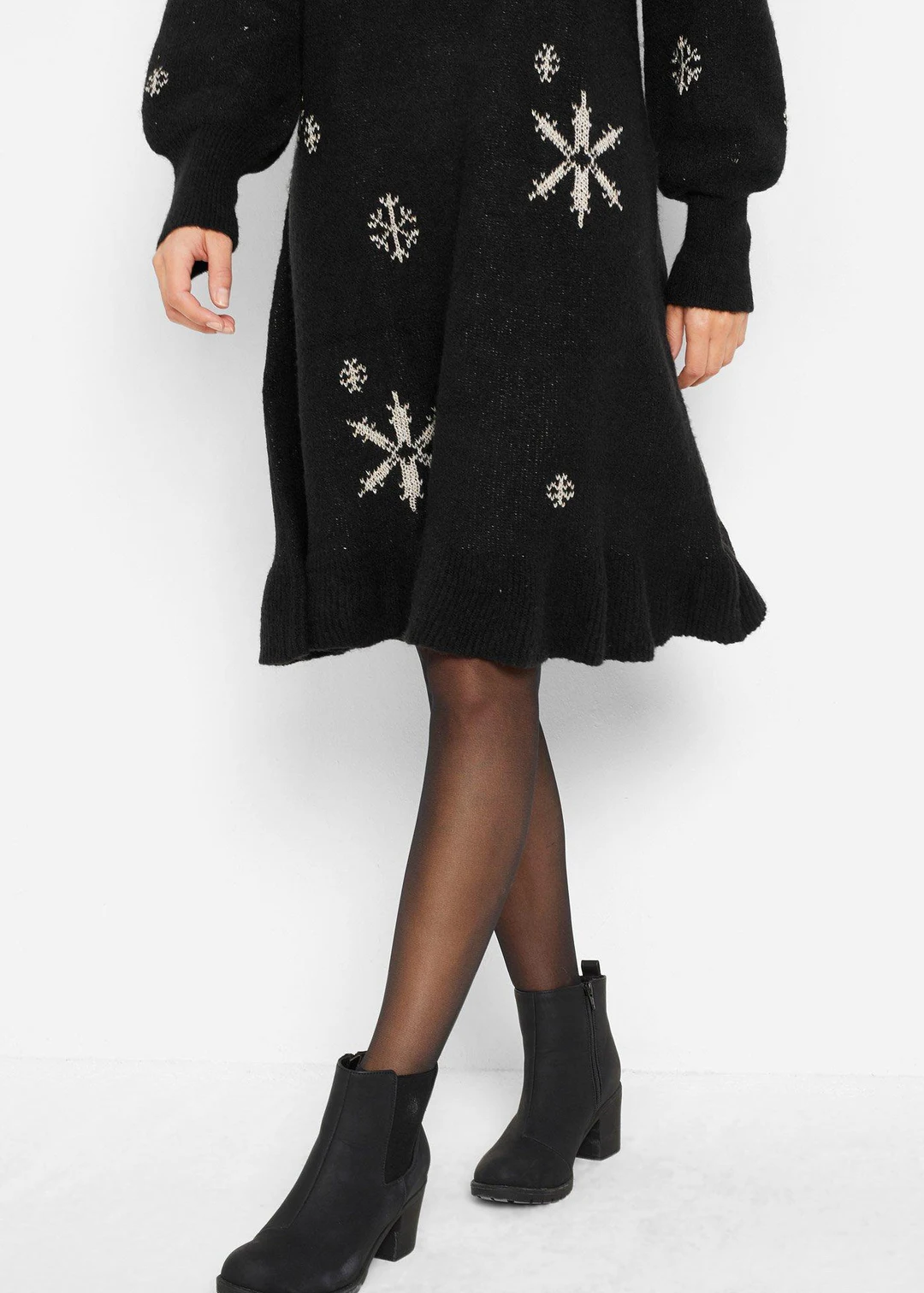 Robe en maille avec flocons de neige - 3