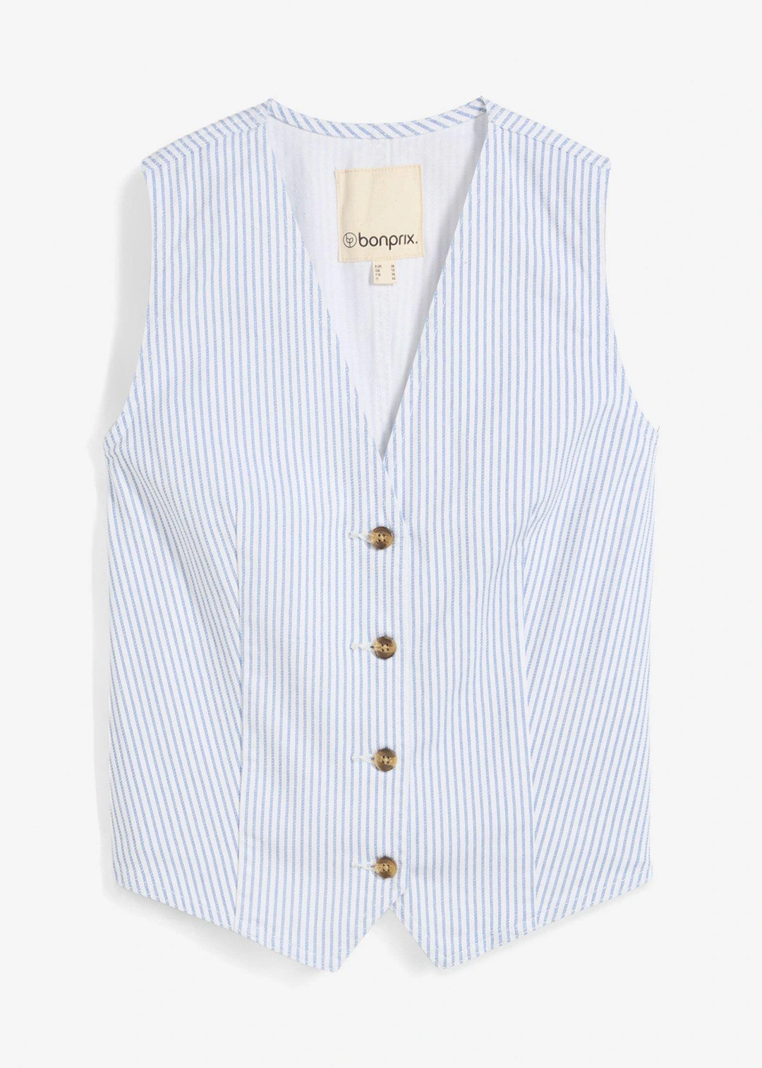 Gilet sans manches rayé en jean