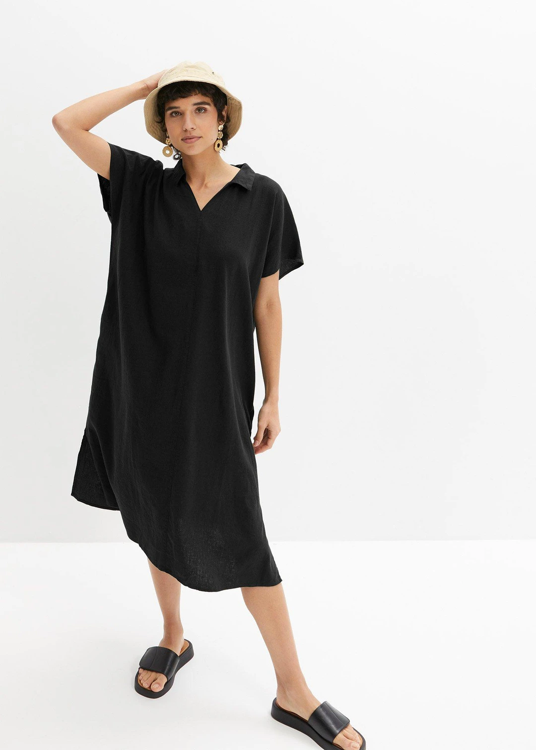 Robe caftan légère en lin et viscose - 2