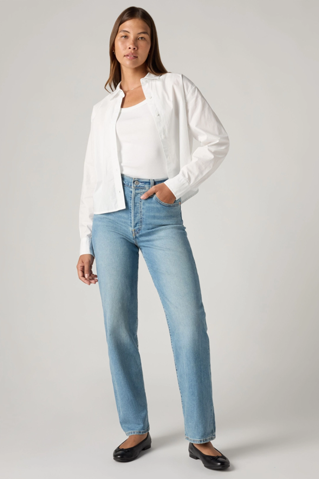Levi's Jean Droit Ribcage Cheville - Femme - Bleu / Dance Around - 34X29
