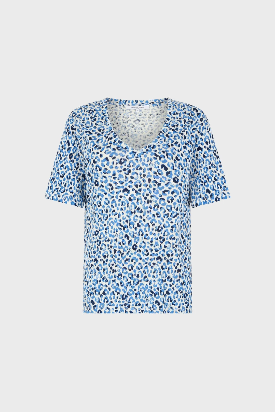 T-shirt V imprimé léopard - MISHA - Fuchsia