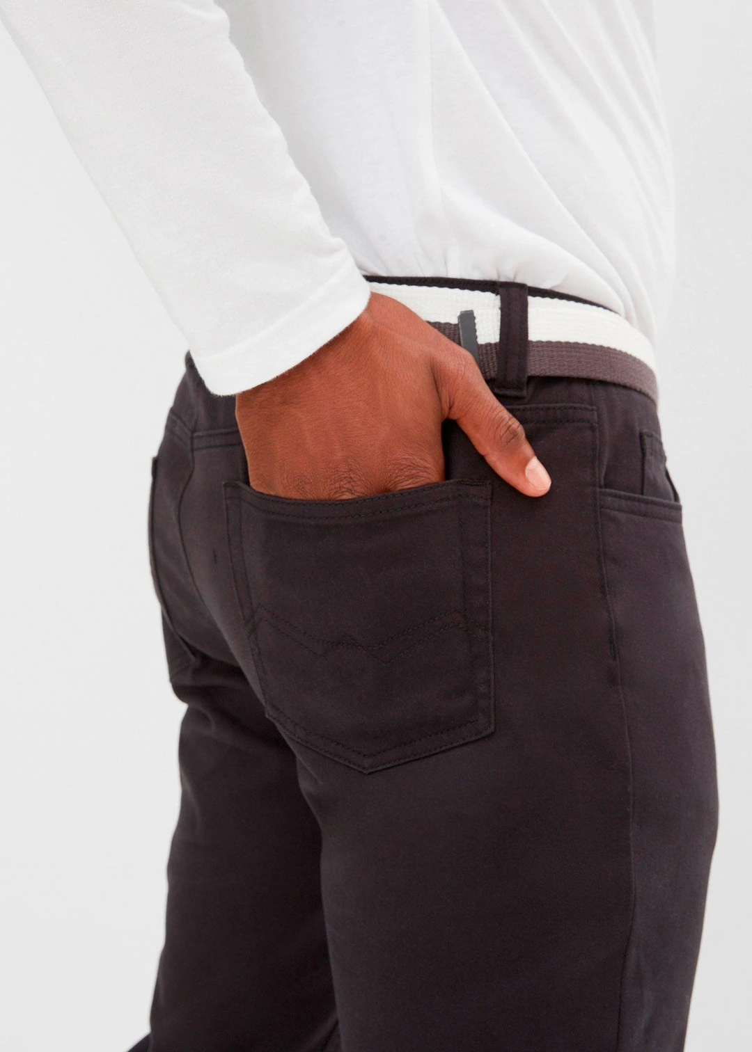 Pantalon extensible regular avec ceinture, droit - 3