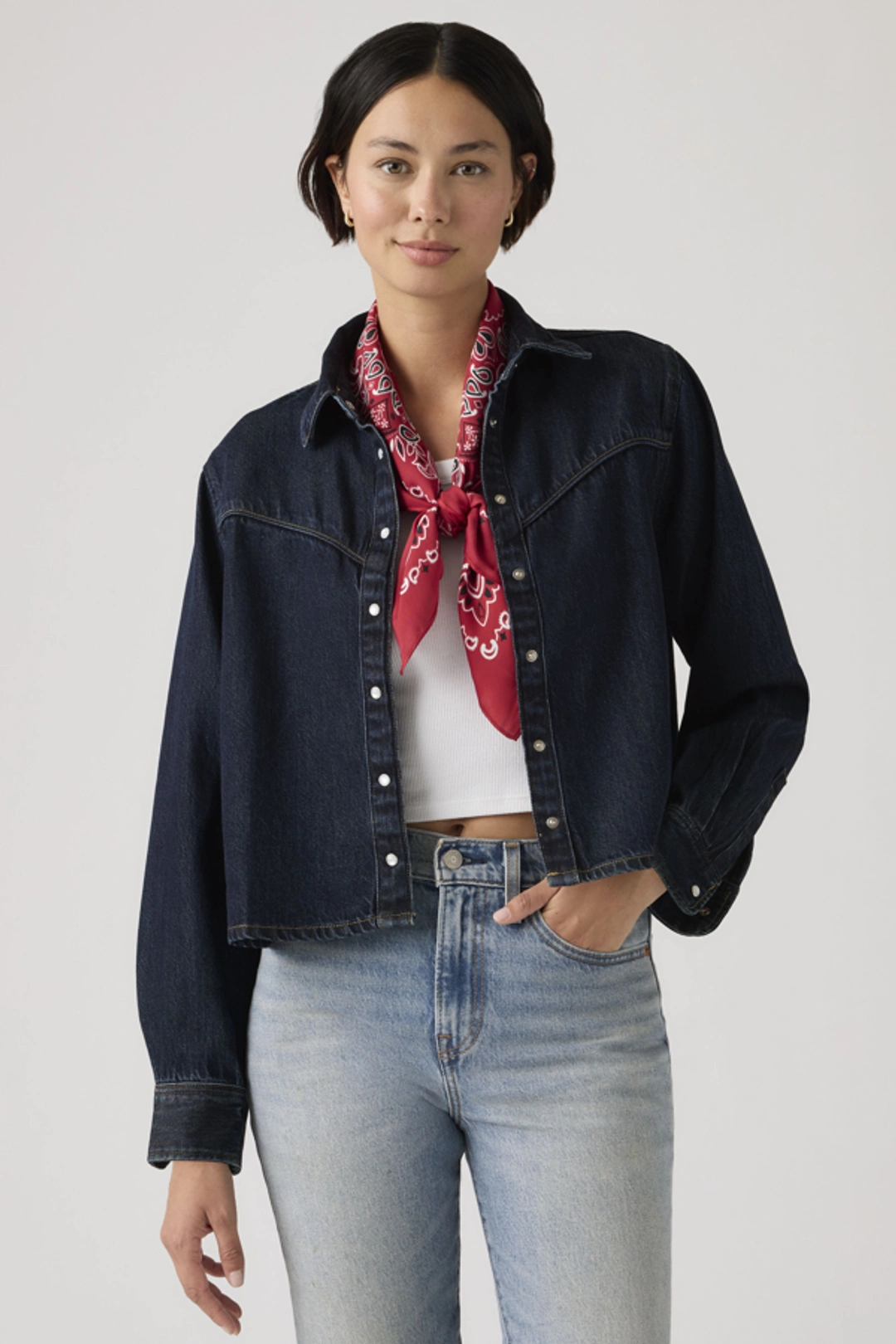 Levi's Veste Chemise Logan - Femme - Bleu / Tencel Dark Nights - XS