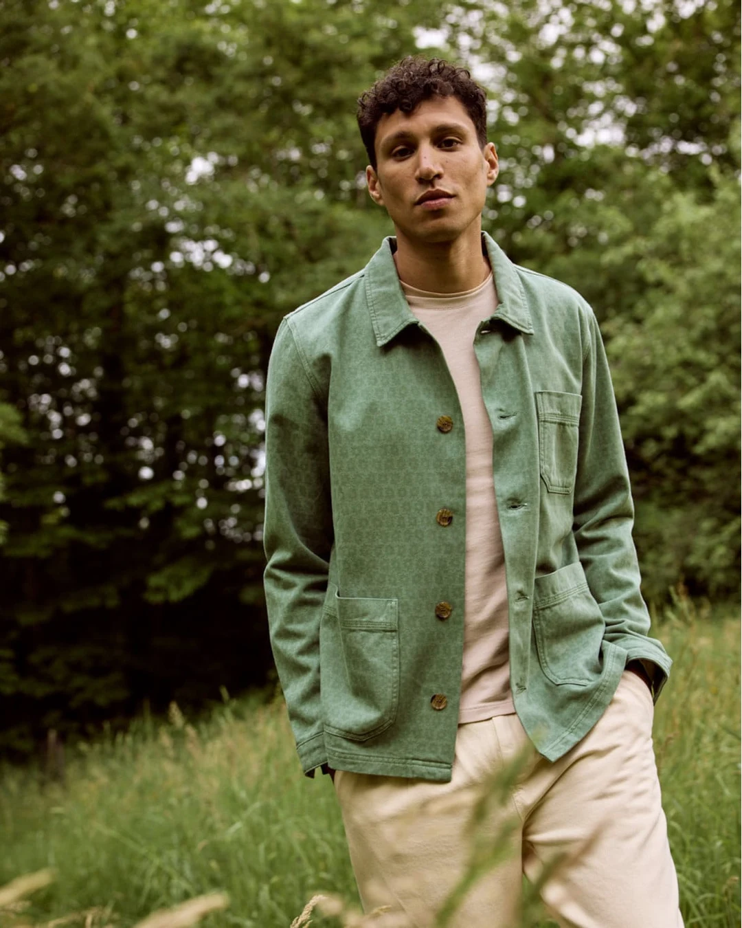 Veste en coton vert sapin - LORGE
