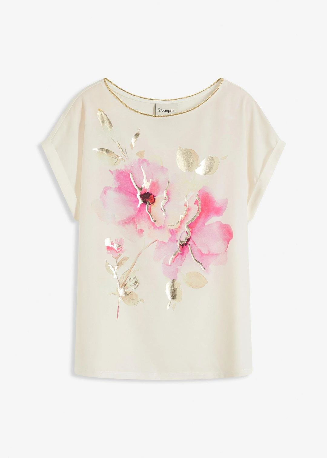 T-shirt à empiècement tissé