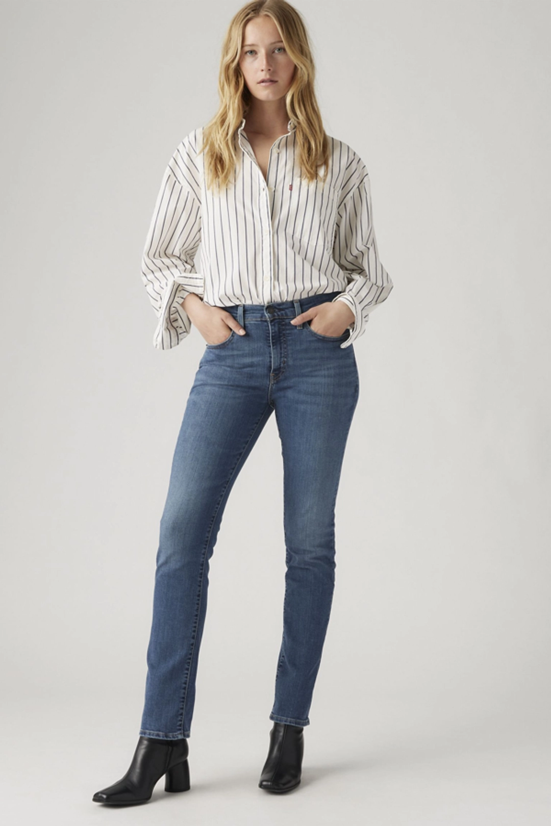 Levi's Jean 724 Taille Haute Droit - Femme - Bleu / Blue Wave Mid - 30X30