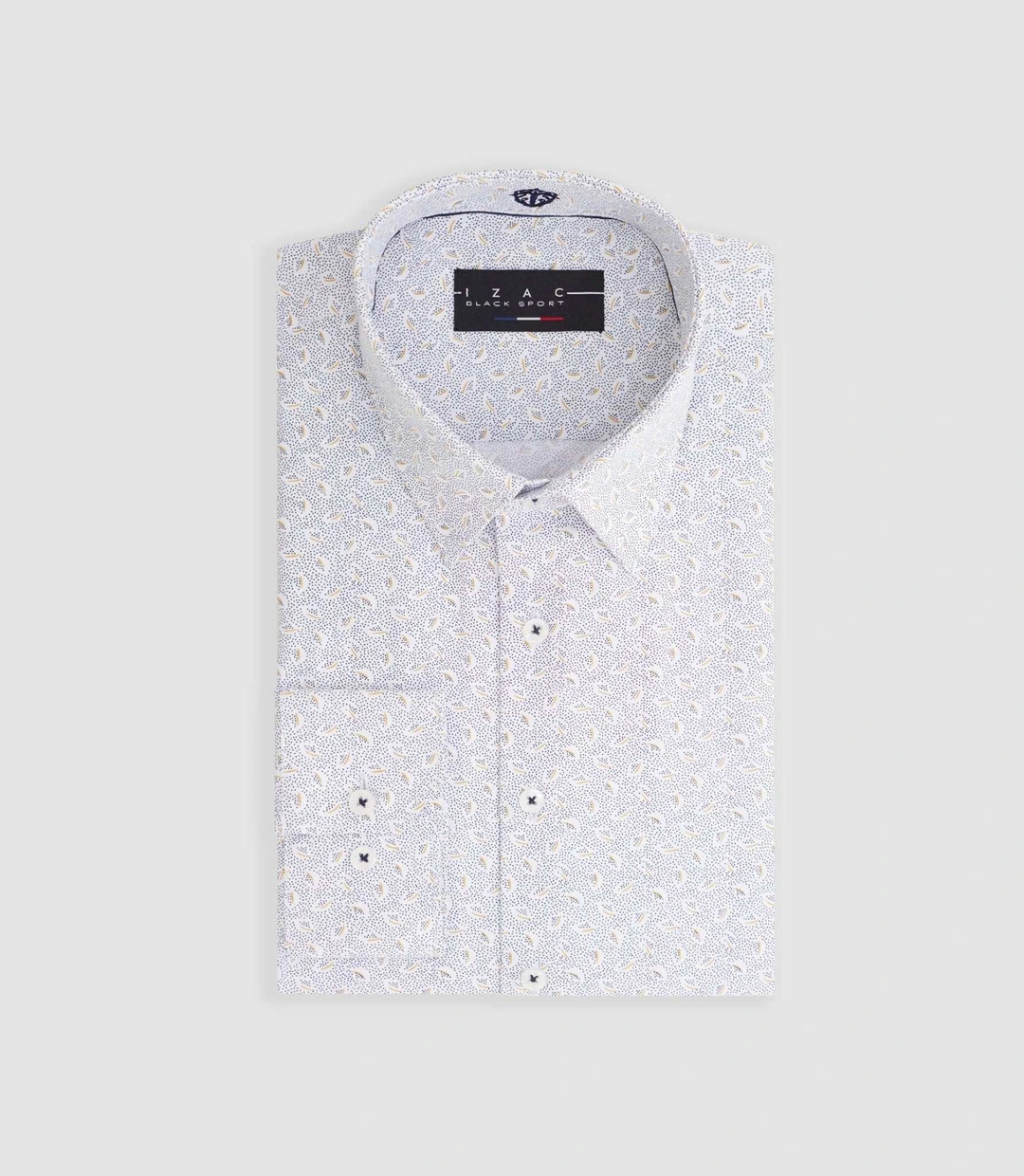 IZAC - Chemise imprimée micro motifs jaune ''Maturin''