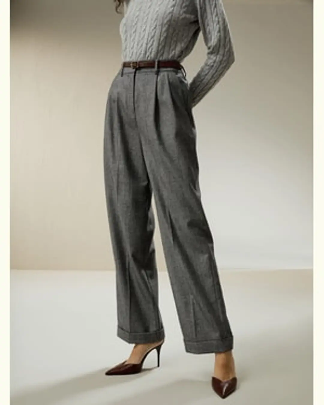 LILYSILK Pantalon De Costume Large Douce, Naturellement Respirante Et Reste Fraîche 100% Laine Australienne Large Glen Plaid Petite 40