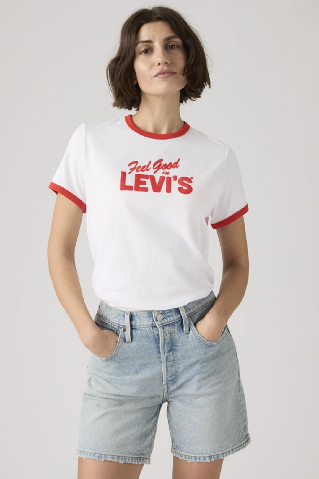 Levi's T Shirt Ringer Graphique Favorite - Femme - Blanc / Snacks For Dinner - XS