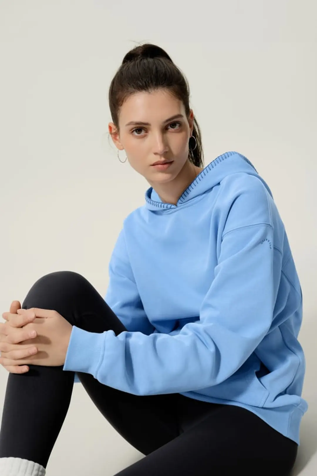 LILYSILK Sweat Seamflow Douceur Gris Chiné XS - SILKERRY Doux Respirant Oversize Capuche Femme