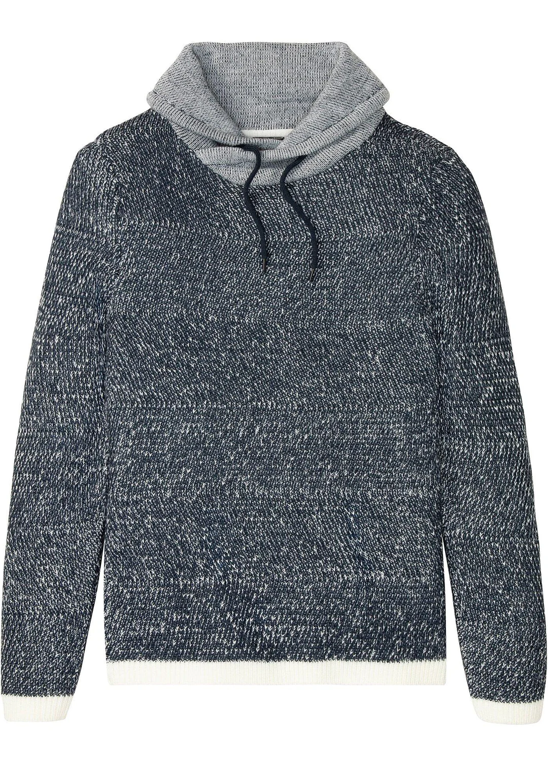 Pull à col châle et détails contrastants
