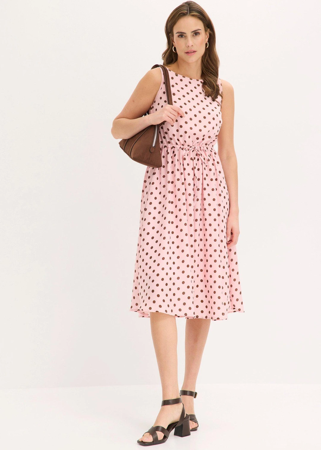 Robe midi avec lien à nouer
