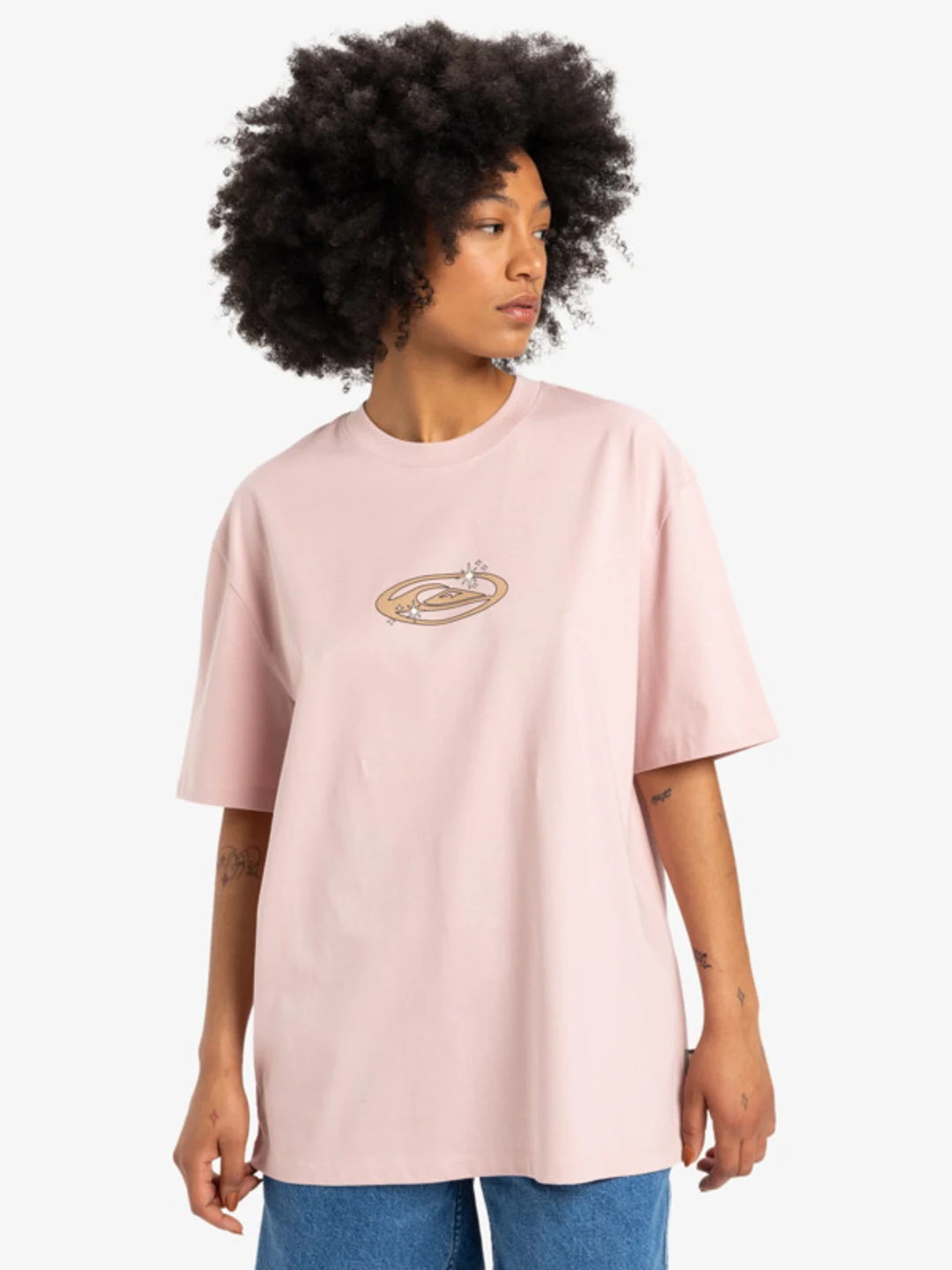 Yaima Boyfriend - T-shirt à manches courtes Rose Femme