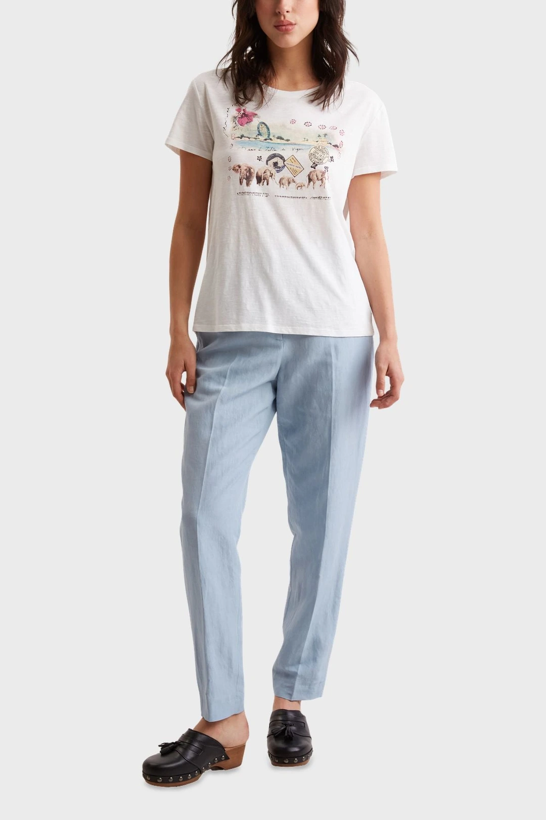 T-Shirt en coton imprimé élephant - ACACIA - Ecru