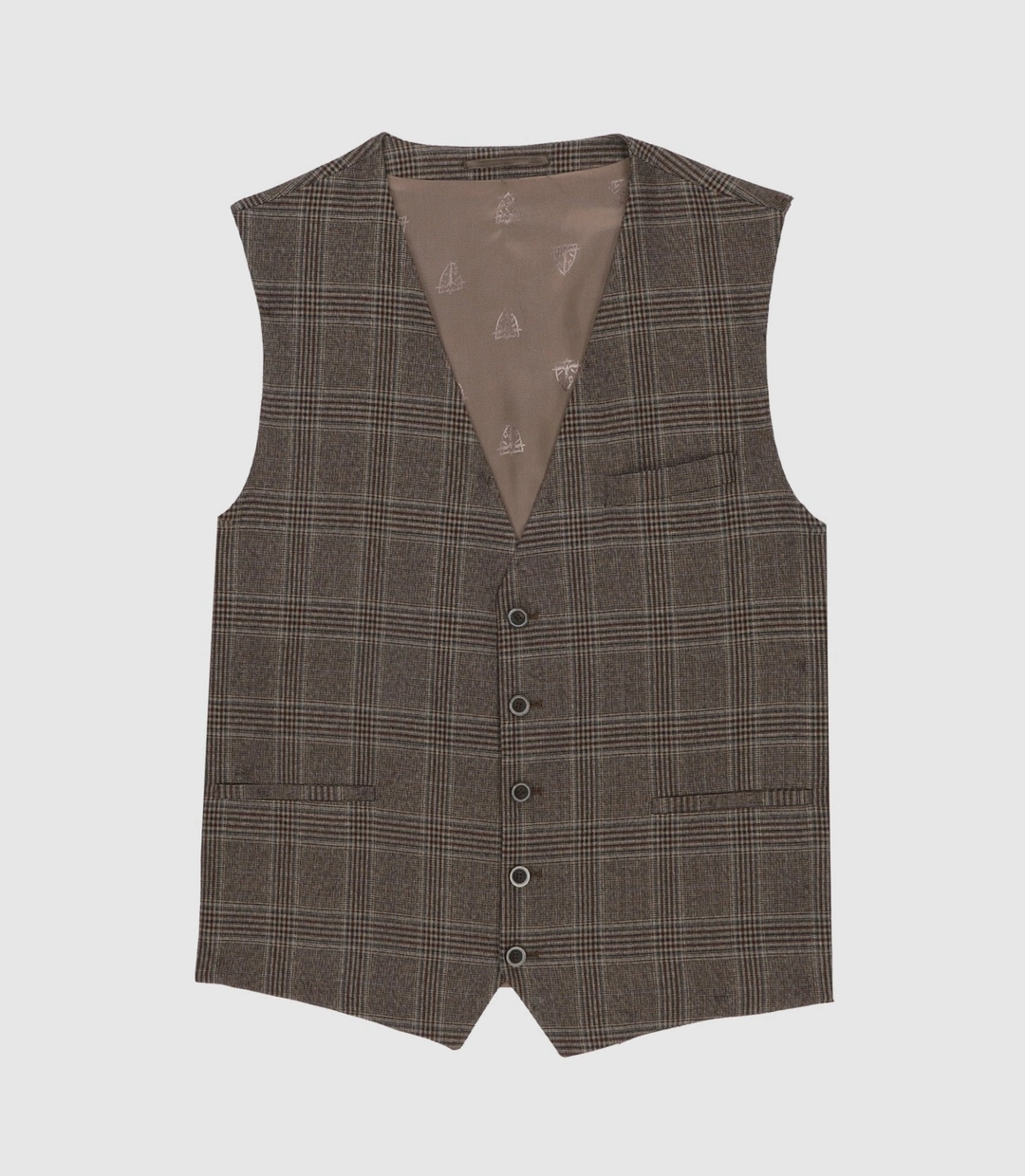 IZAC - Gilet de costume à carreaux bordeaux XSEPIA