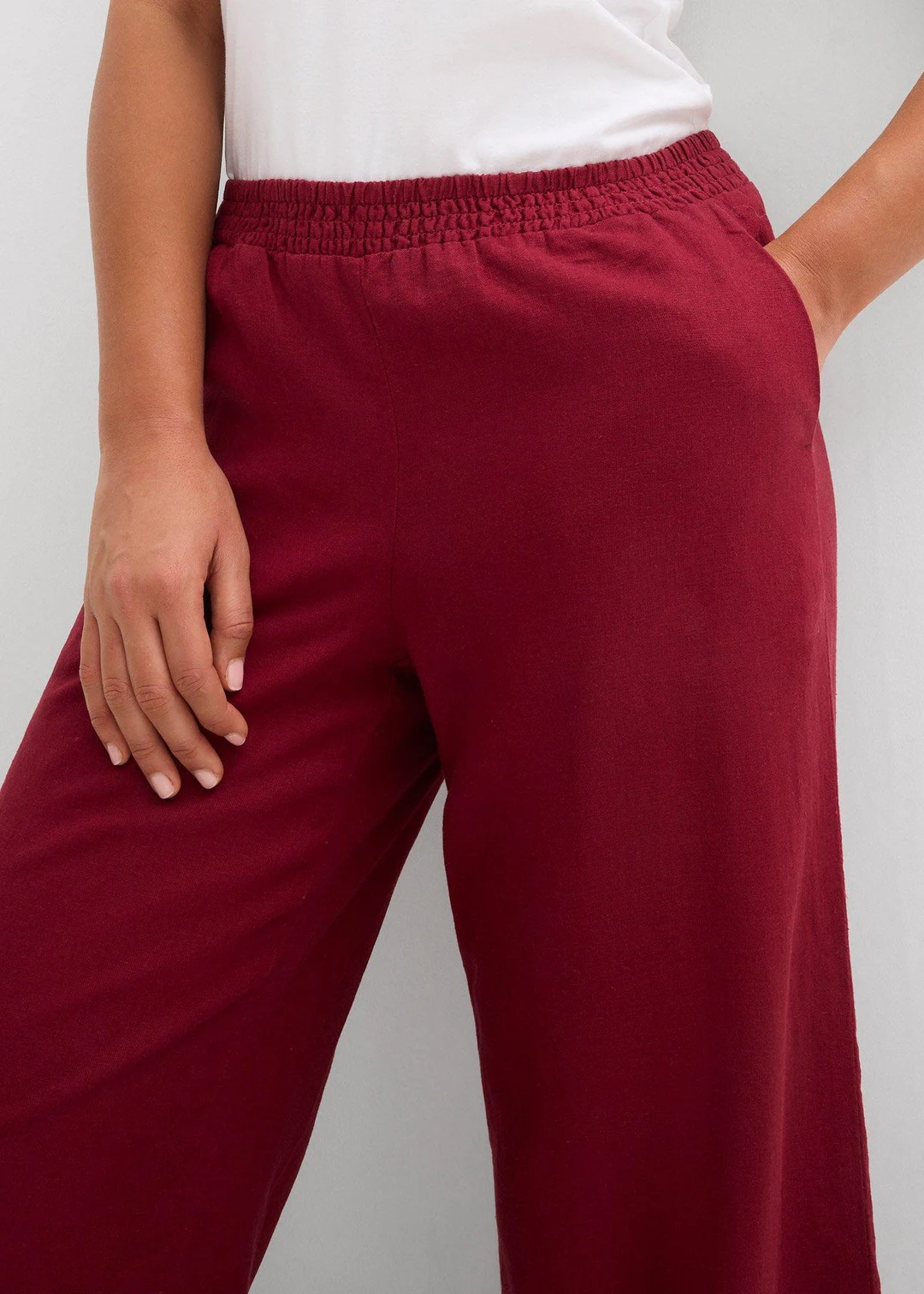 Pantalon palazzo en lin mélangé - 3