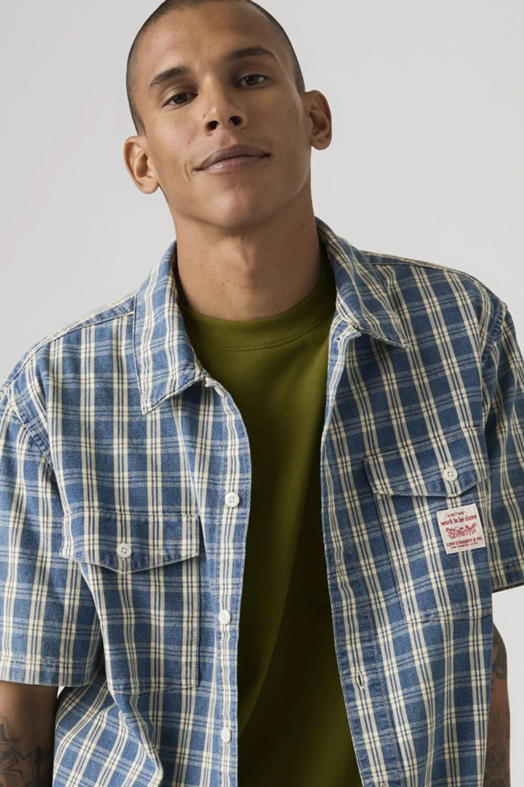 Levi's Chemise Worker Manche Courte - Homme - Noir / Dark Phantom - 2XL - 2