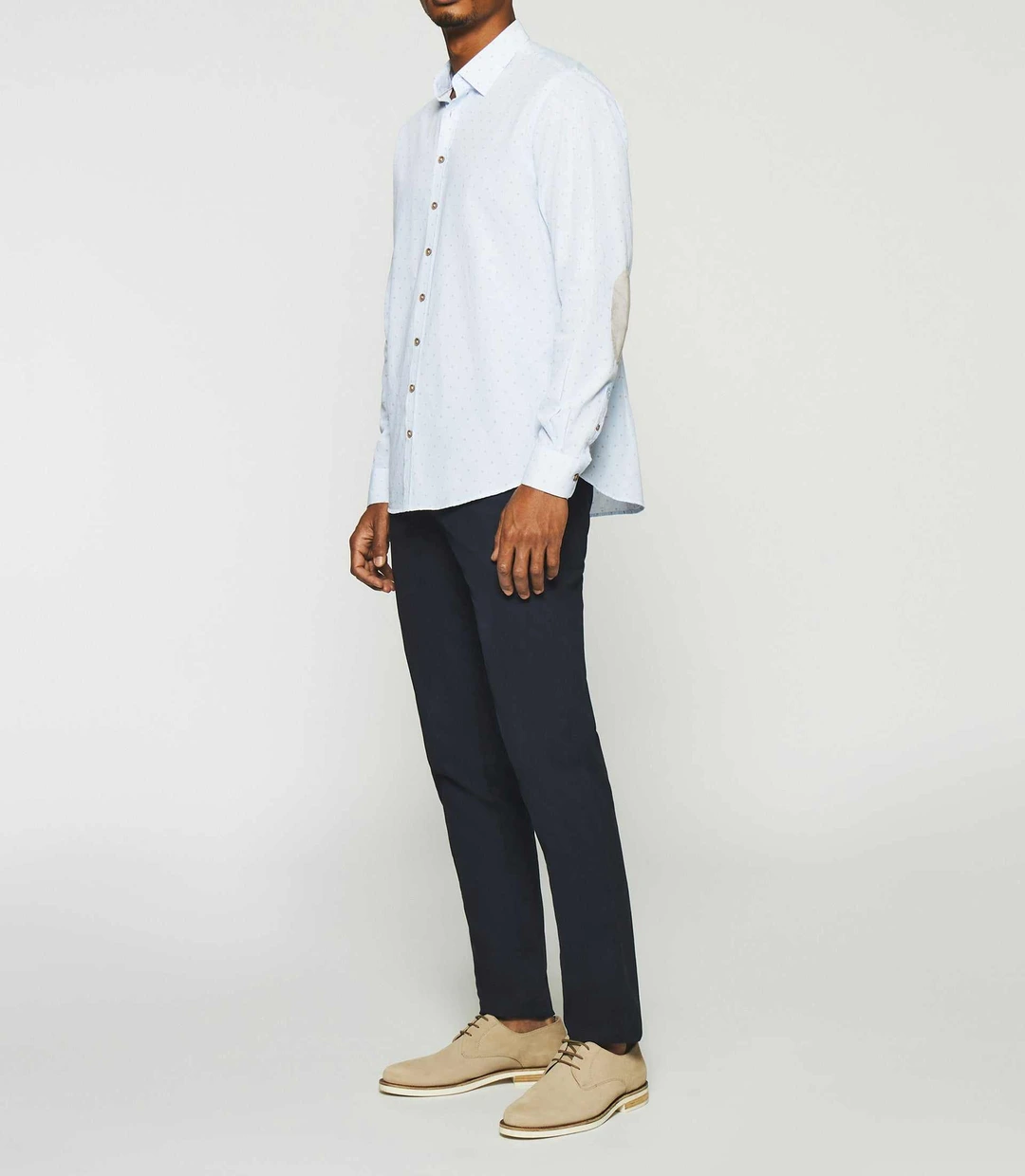 IZAC - Chemise regular à imprimé blanche et camel KELLY