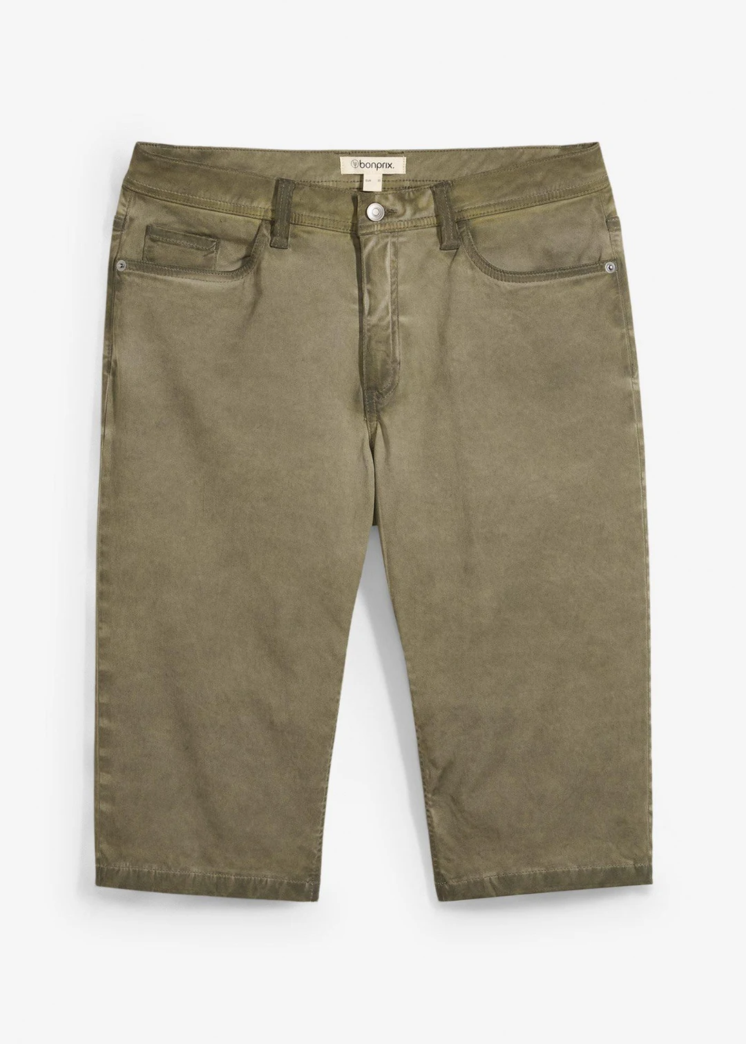 Bermuda long en toile délavée, regular
