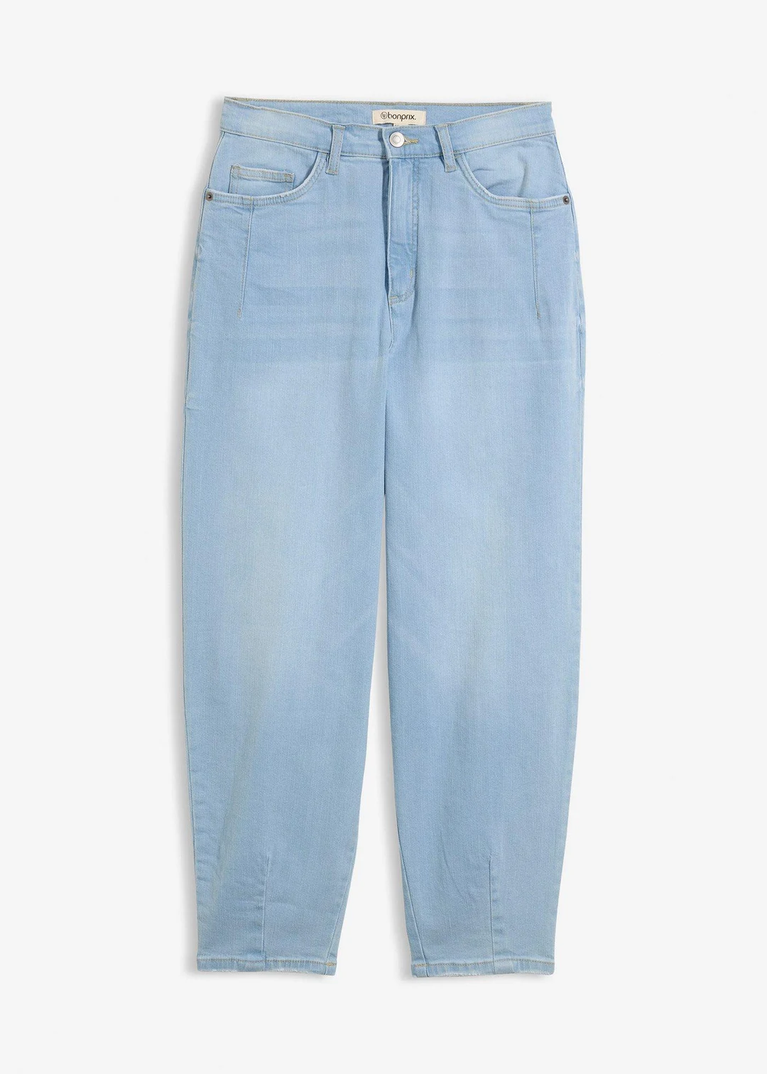 Jean barrel taille haute en coton