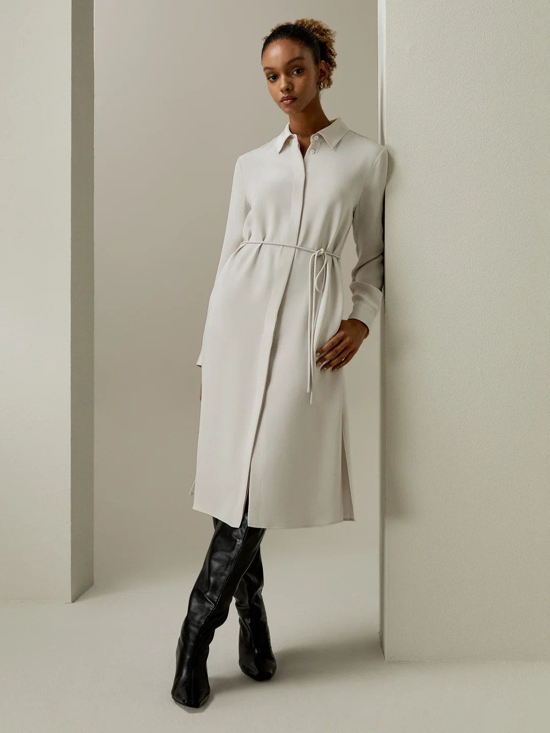 LILYSILK Robes Soie Bleu Minuit Longueur Sous Le Genou, Coupe Régulière Soie Crêpe De Chine Une Touche D'Élégance Dans Votre Vie S