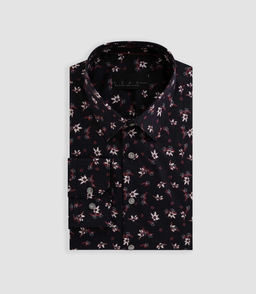 IZAC - Chemise imprime floral bordeaux ''Brett''