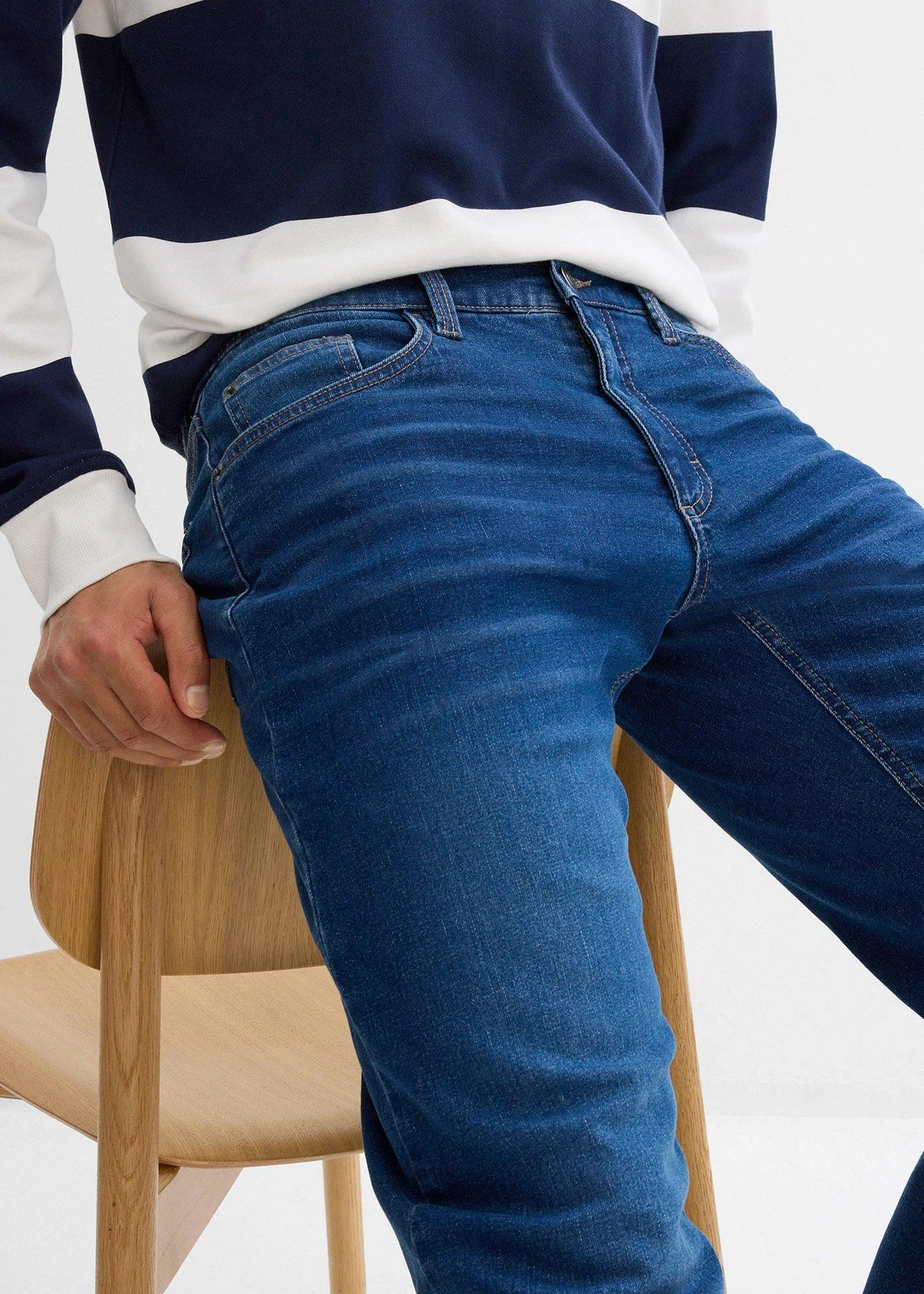 Jean extensible loose, taille élastiquée, doublure chaude, droit - 3