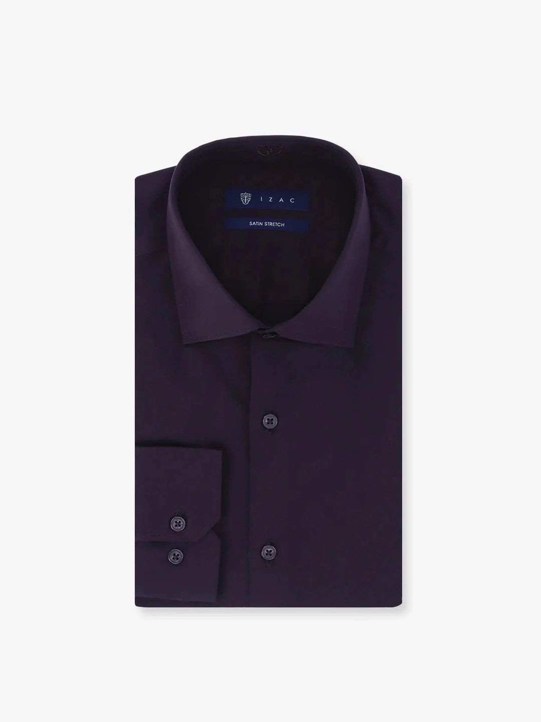 IZAC - Chemise ville en satin de coton bordeau