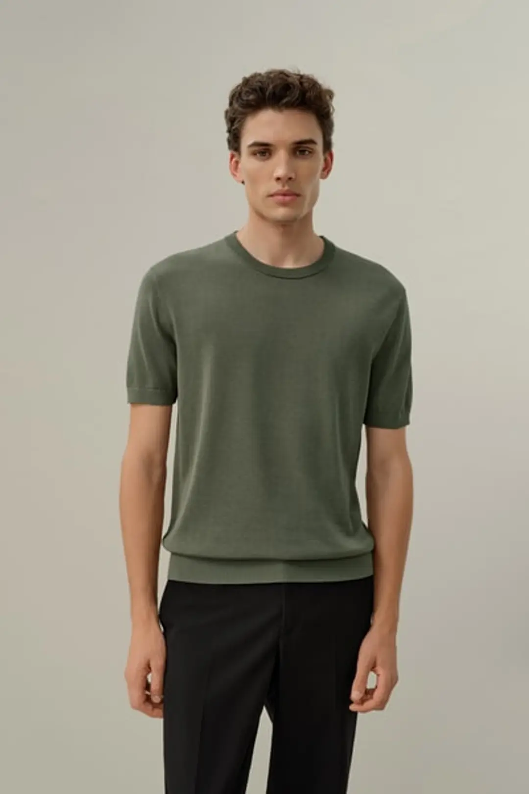 T-Shirt de Luxe Mélange Soie-Coton Homme Col Rond | Coupe Régulière