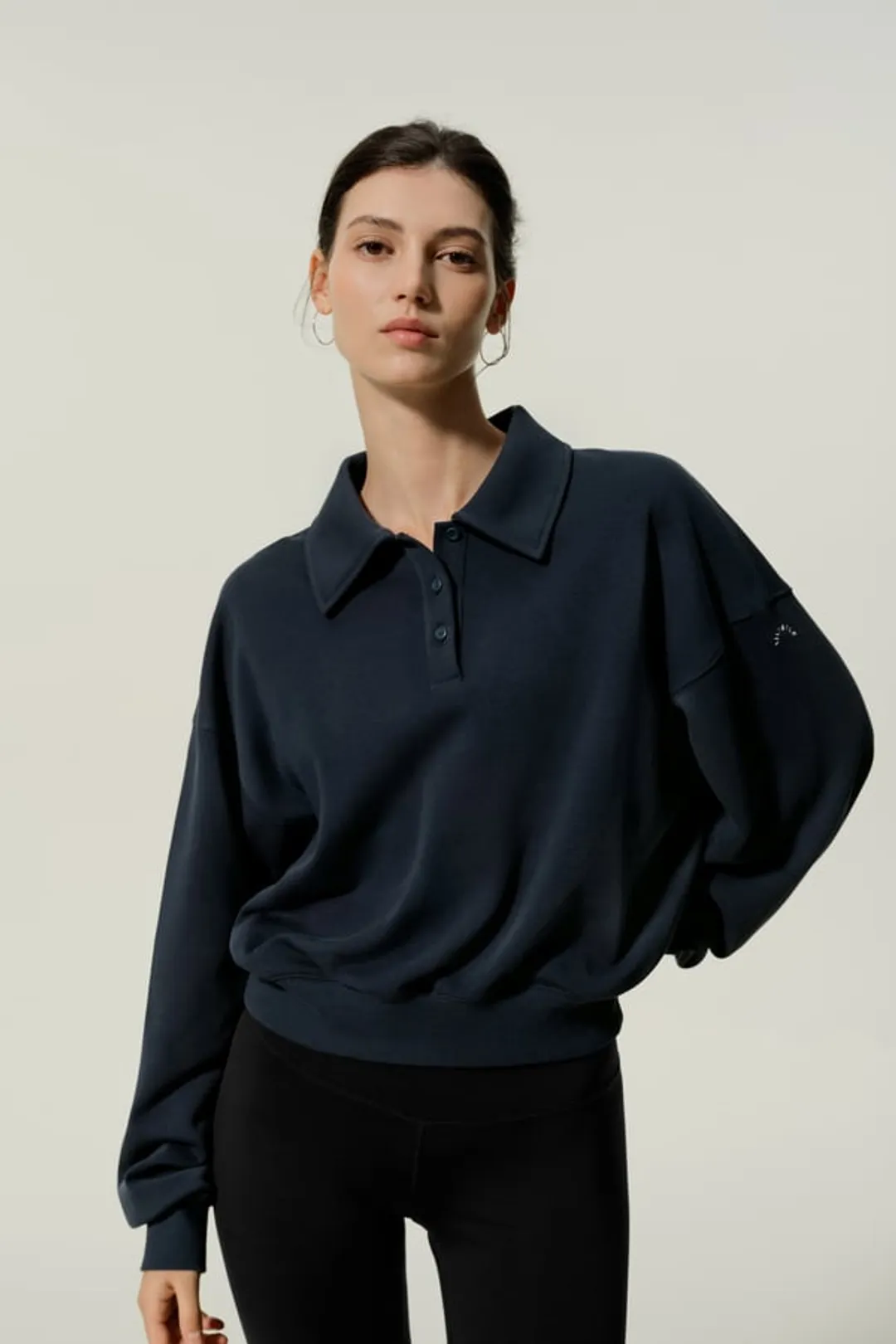 LILYSILK Polo Sweat Heirloom '89 Noir L - SILKERRY Doux, Respirant et Élégant pour Femme
