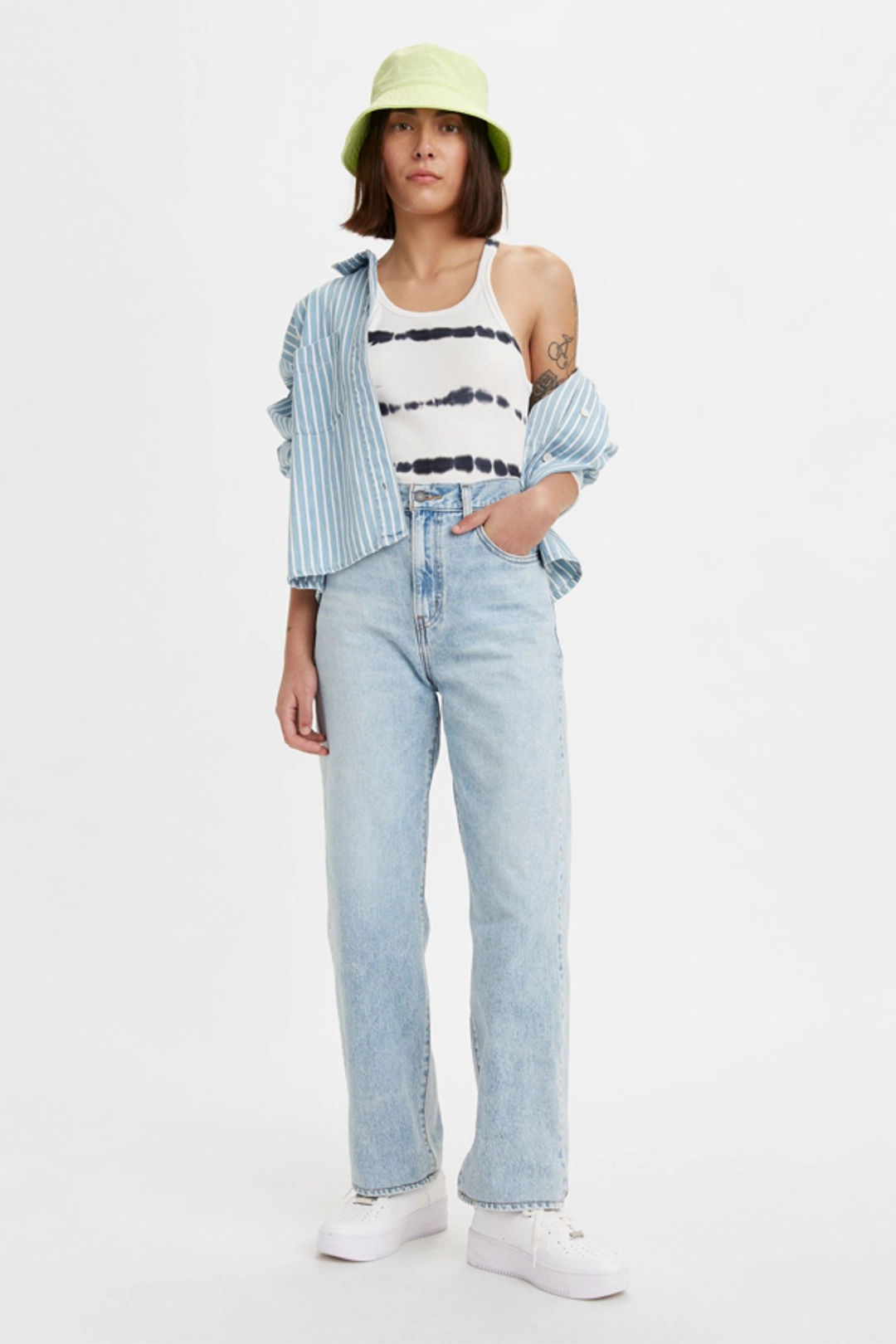 Levi's Jean Taille Haute Straight - Femme - Bleu / Smile For Real - 32X31