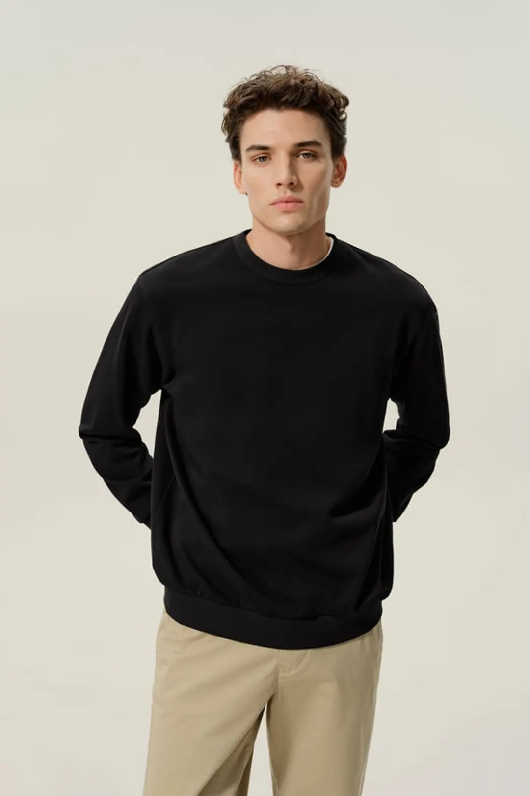 LILYSILK Sweat-shirt Homme SILKERRY en Soie et Coton Doux à Col Rond Husky L