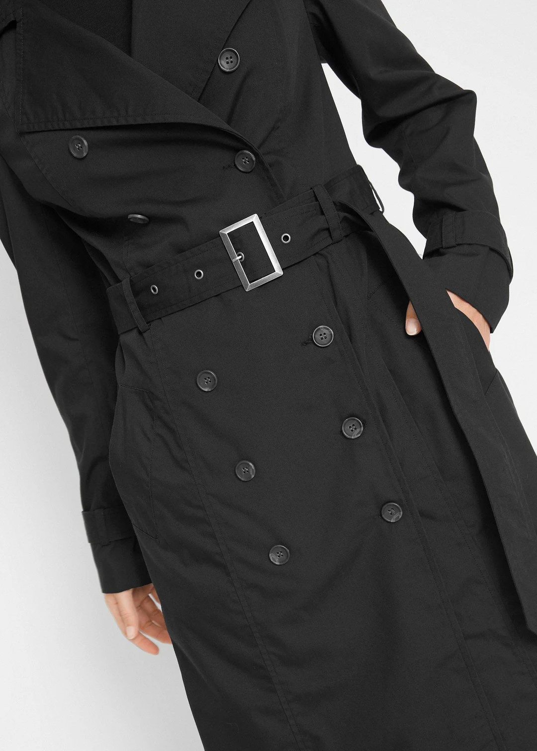 Trench-coat long ceinturé à la taille - 3