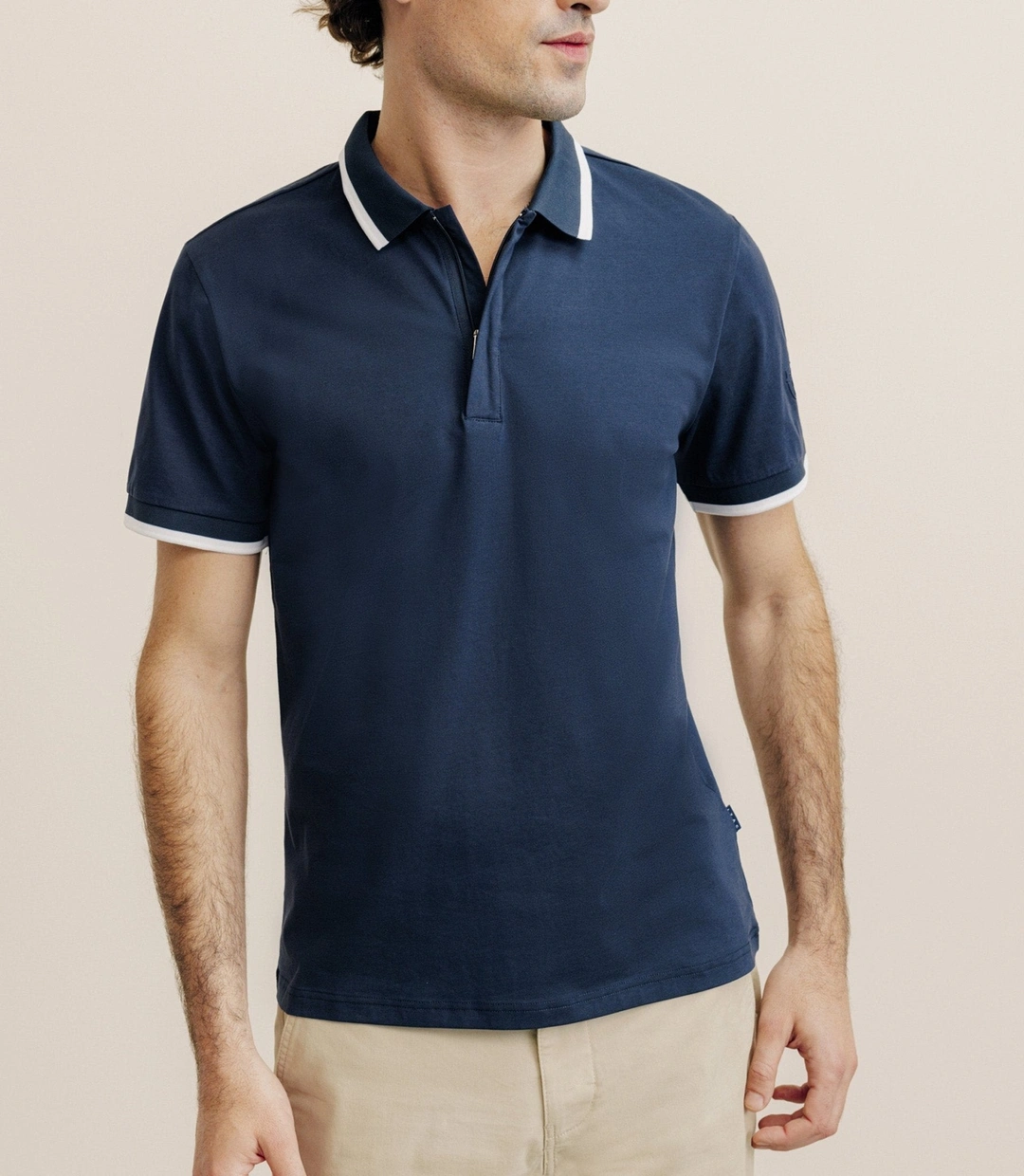 IZAC - Polo zip marine