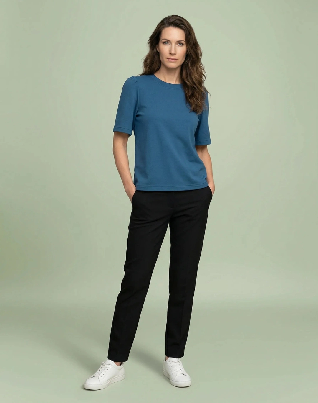 Top à manches 3/4 - Bleu Jade - Taille XS - Lemahieu