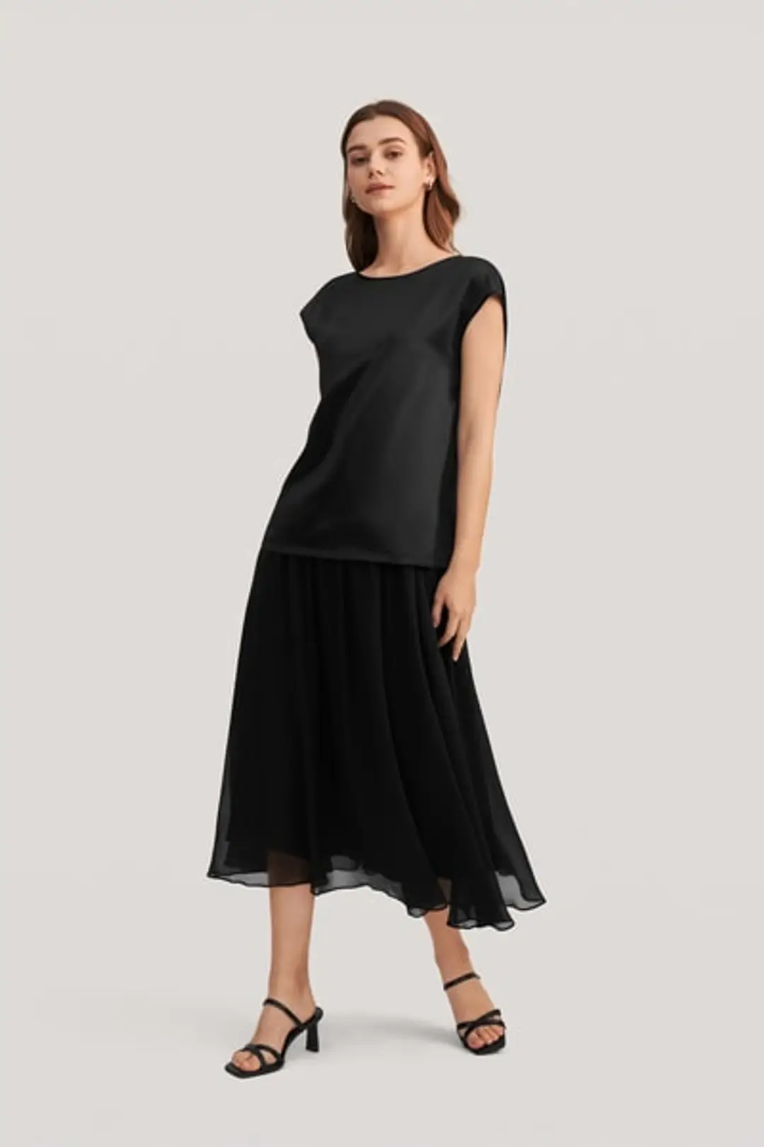 LILYSILK Tee Shirt Femme Soie Brillant, Lisse, Doux 100% Soie S'Accorde Avec N'Importe Quelle Tenue Simple Et Classique Blanc Naturel S