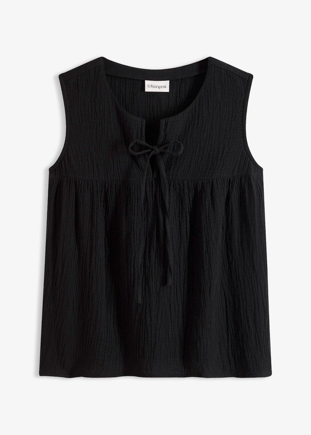 Blouse sans manches en gaze de coton