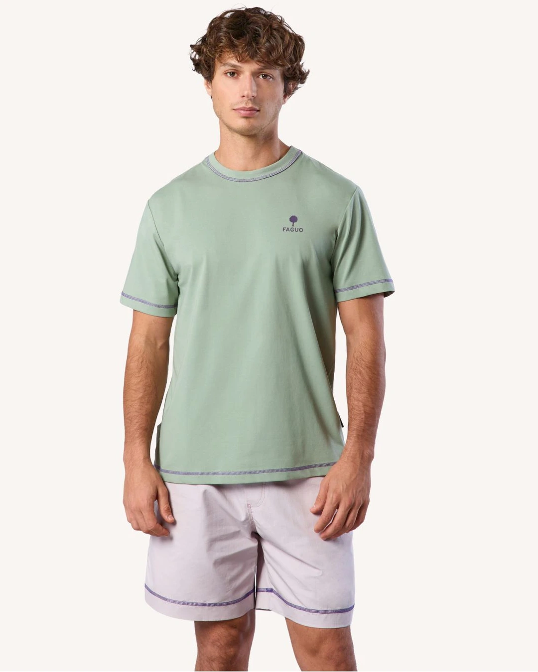 T-shirt imprimé faguo vert clair - LUGNY