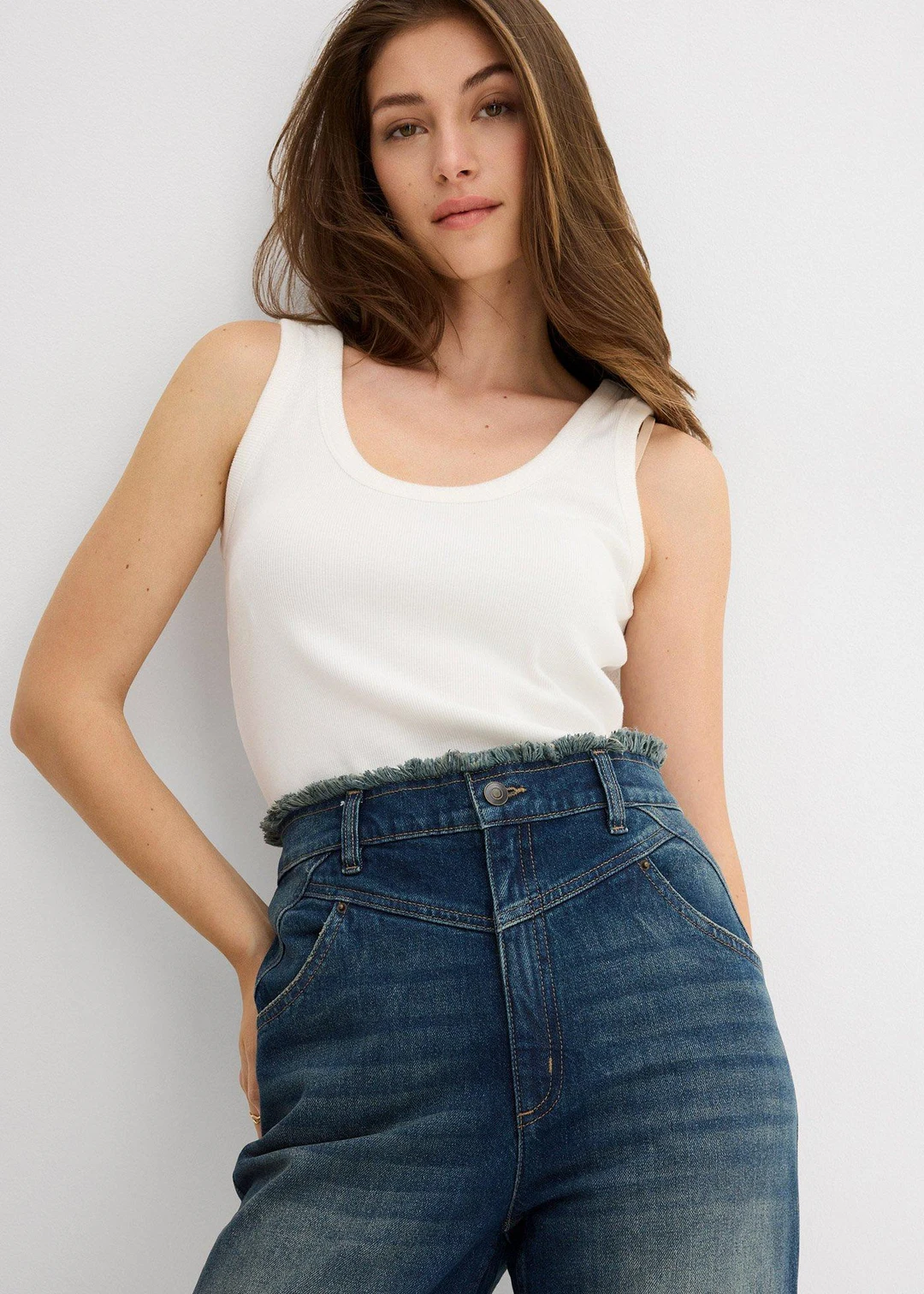 Jean droit, taille haute - 3
