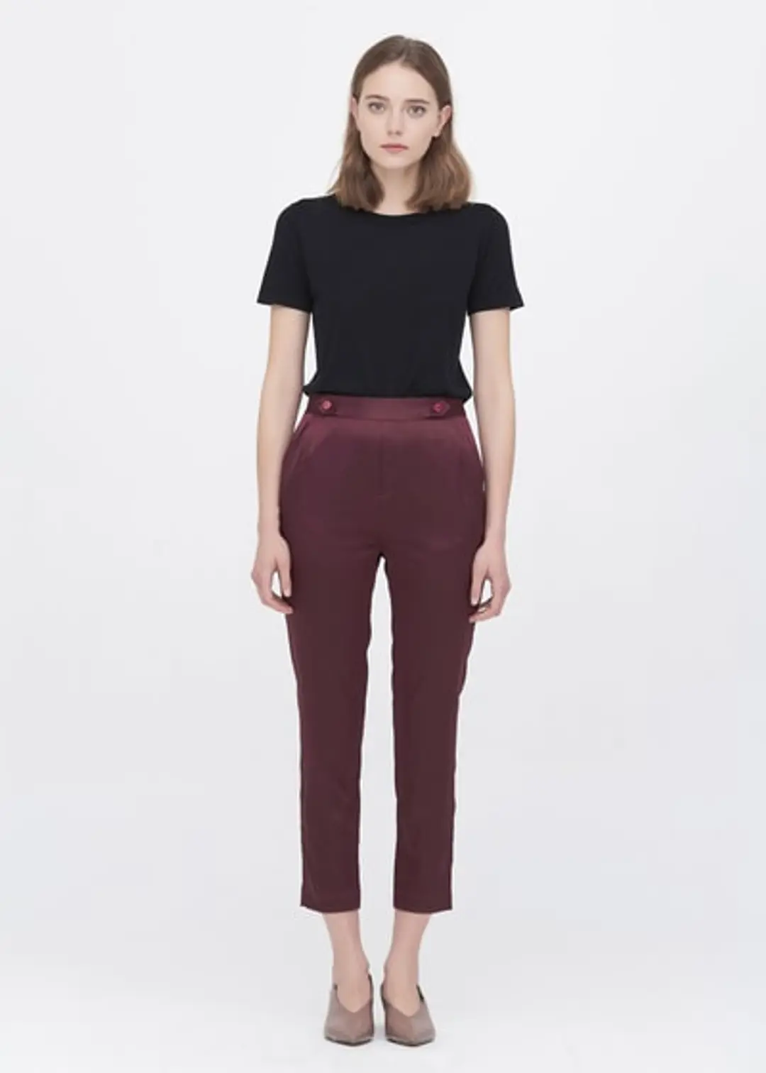 LILYSILK Pantalon Soie Noir Femme Taille Haute, Fermeture Éclair Cachée Soie Extensible De Qualité Température Réglable Pantalon Noir 44-46