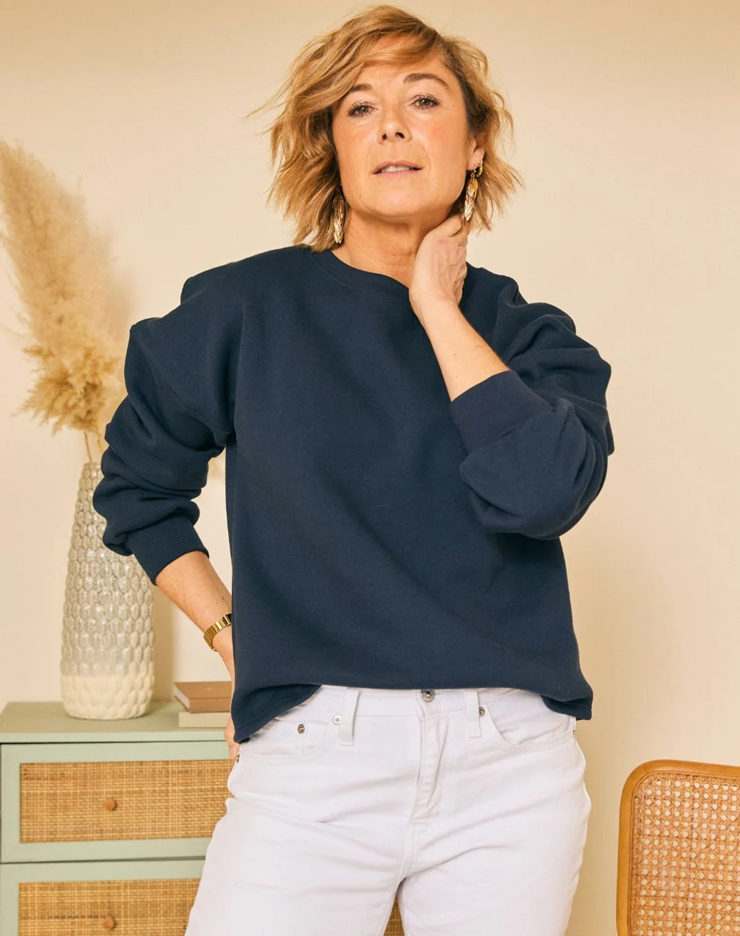 Sweat manches ballon - Marine - Taille XS - Lemahieu