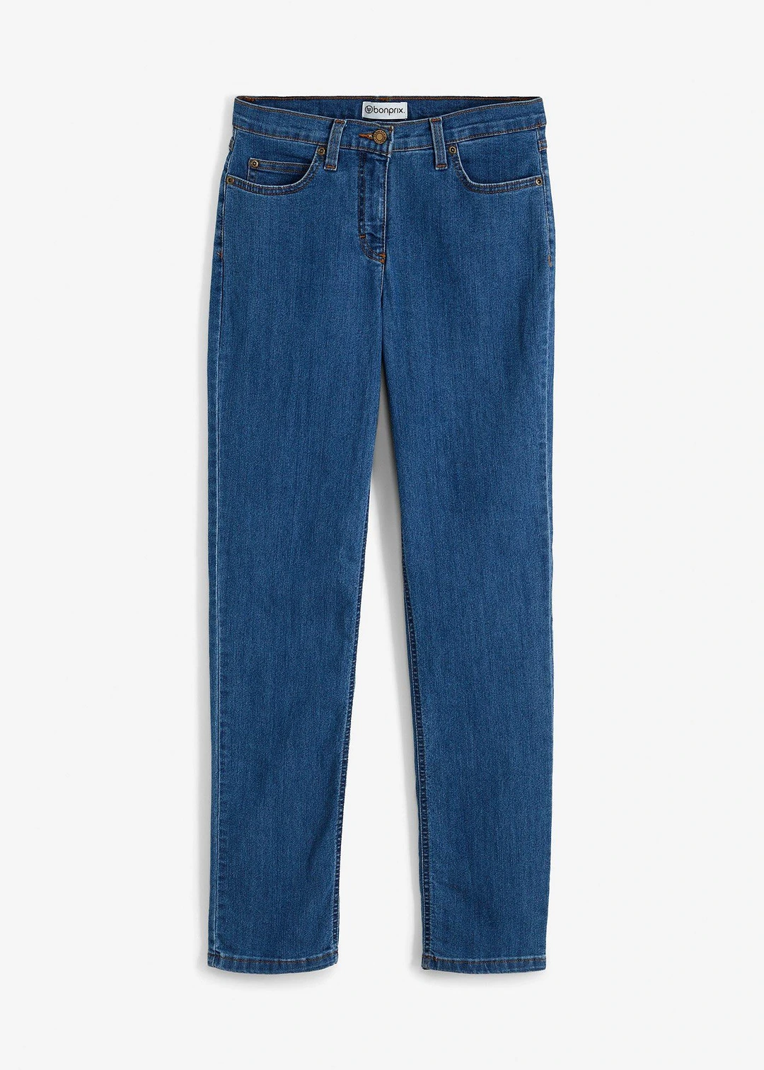 Jean droit taille mi-haute, extensible