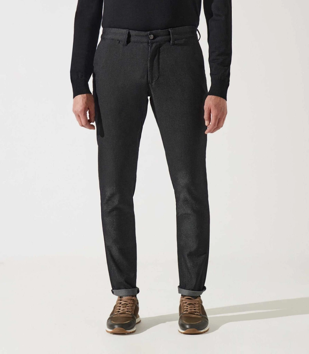 IZAC - Pantalon chino armuré noir VERREBI