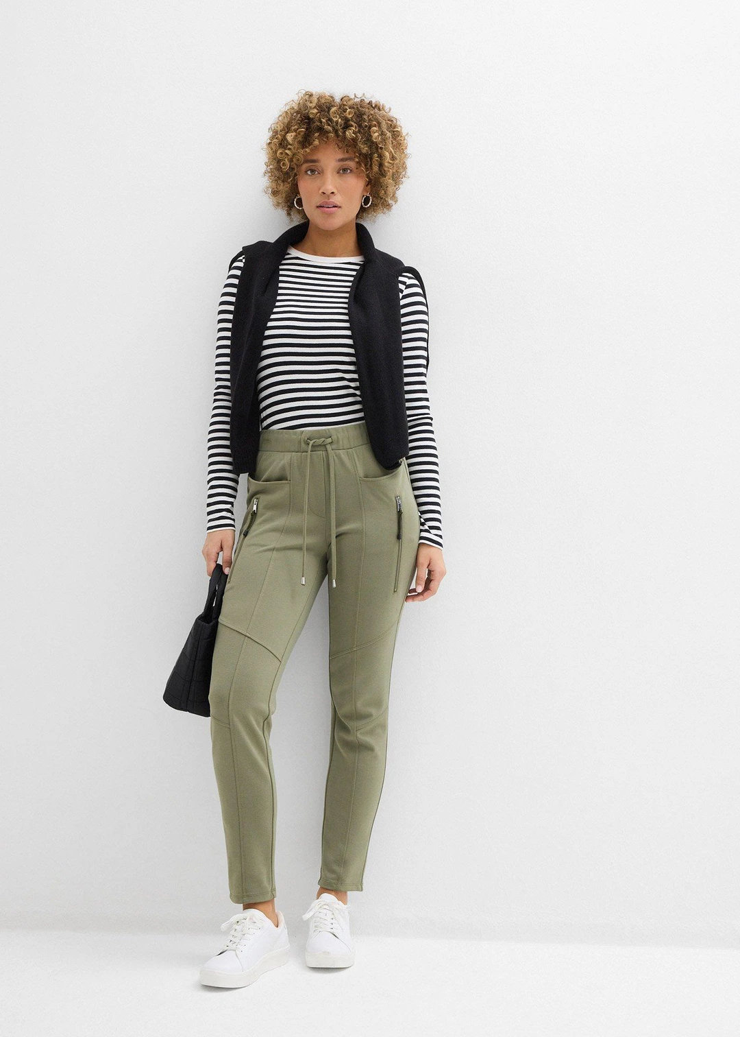 Pantalon à taille élastiquée en Punto di Roma confortable - 2