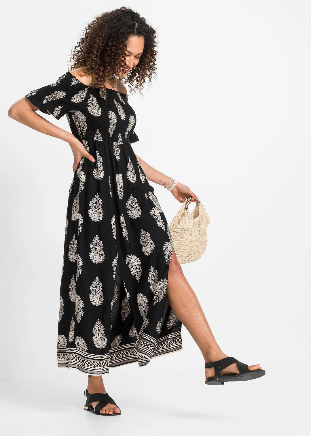 Robe col Bardot en viscose fluide - 2